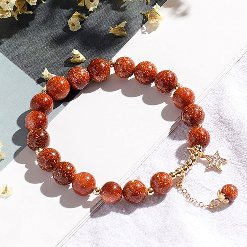 Olivenorma "Wealth and Lucky" - Sandstone Shiny Crystal Bracelet - Sandstone - image 0