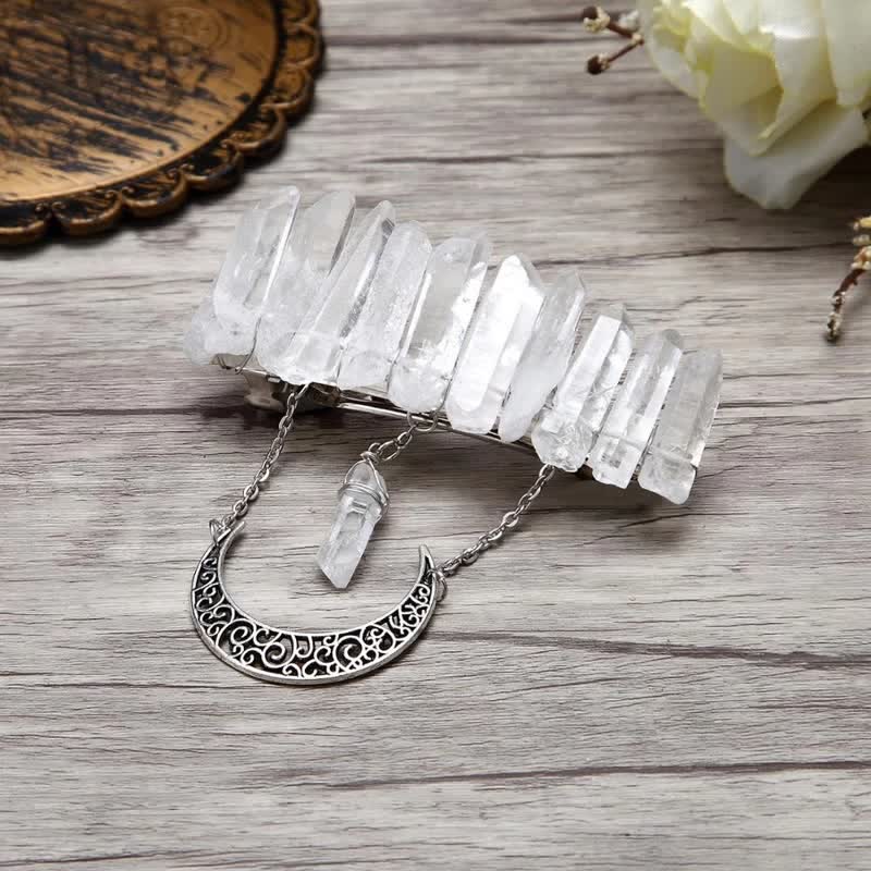 Olivenorma Clear Crystal Cresent Moon Hairpin - image 1