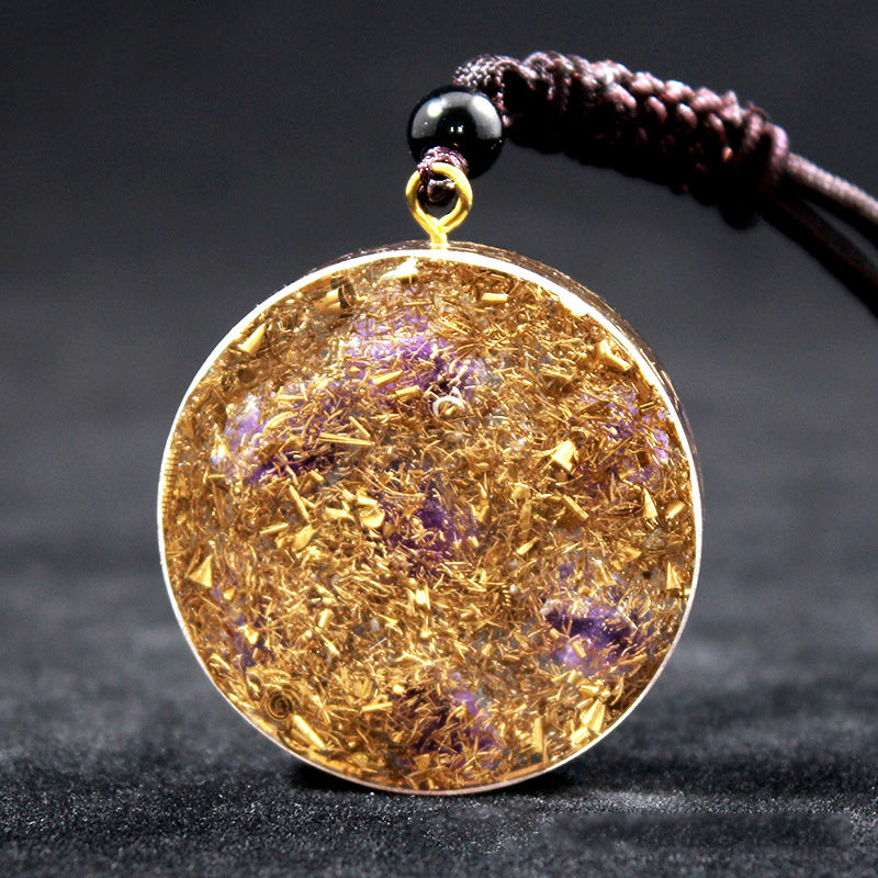 Olivenorma Amethyst Metatron's Cube Symbol Necklace - image 3