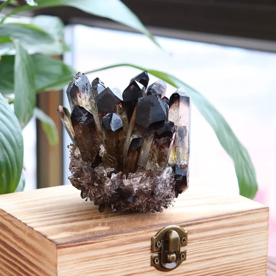 Olivenorma Natural Smoky Quartz Cluster Gemstone Decoration - image 7