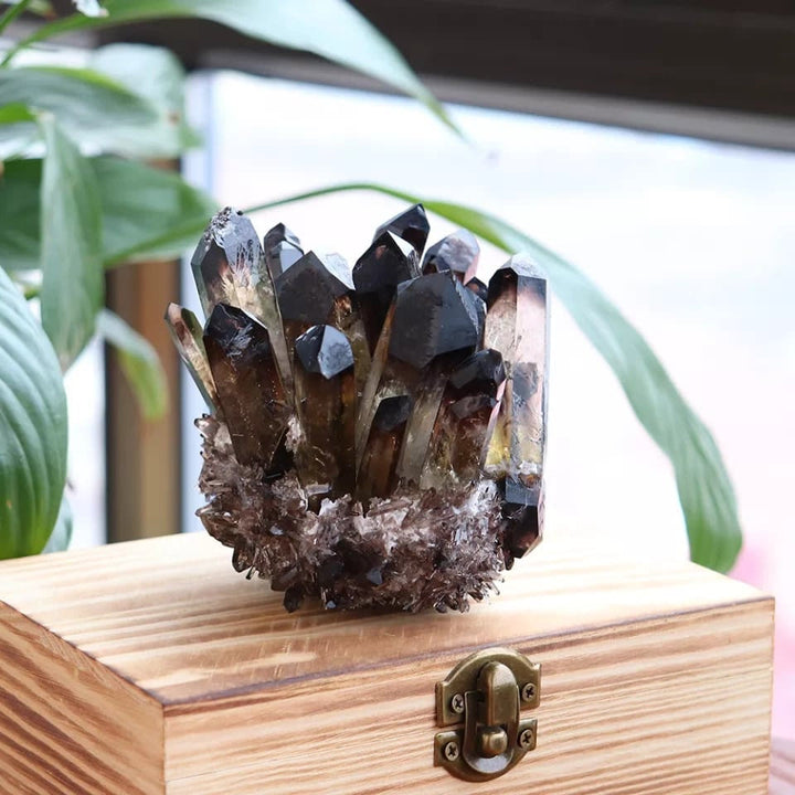 Olivenorma Natural Smoky Quartz Cluster Gemstone Decoration - image 7