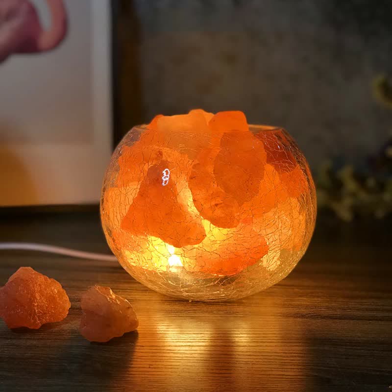 Olivenorma Creative Ice Cracked Glass Tank Himalayan Pink Salt Lamp - image 9