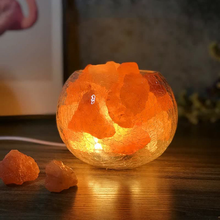Olivenorma Creative Ice Cracked Glass Tank Himalayan Pink Salt Lamp - image 9