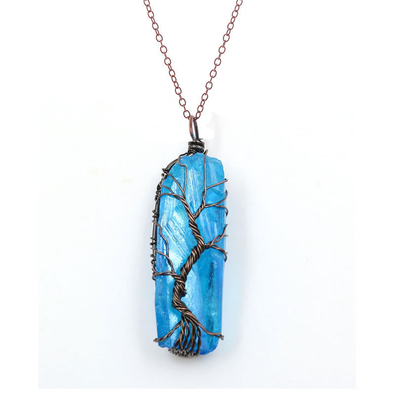 Olivenorma"Life Energy" - Tree of Life Crystal Necklace - Bronze - Aquamarine - image 12
