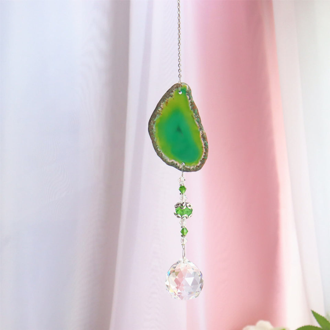Olivenorma Handmade Hanging Pendant Sun Crystal Wind Chime - Green Aventurine - image 7