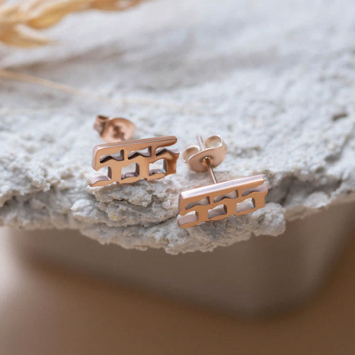 Angel Number Minimalist Earrings - 999 - Rose Gold - image 0