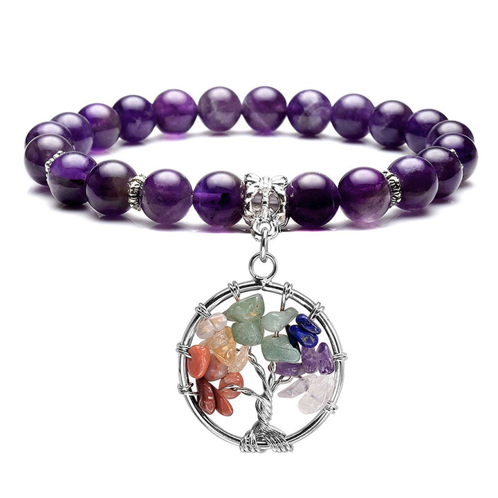 Chakra Tree Of Life Amethyst Bracelet - Amethyst - image 0