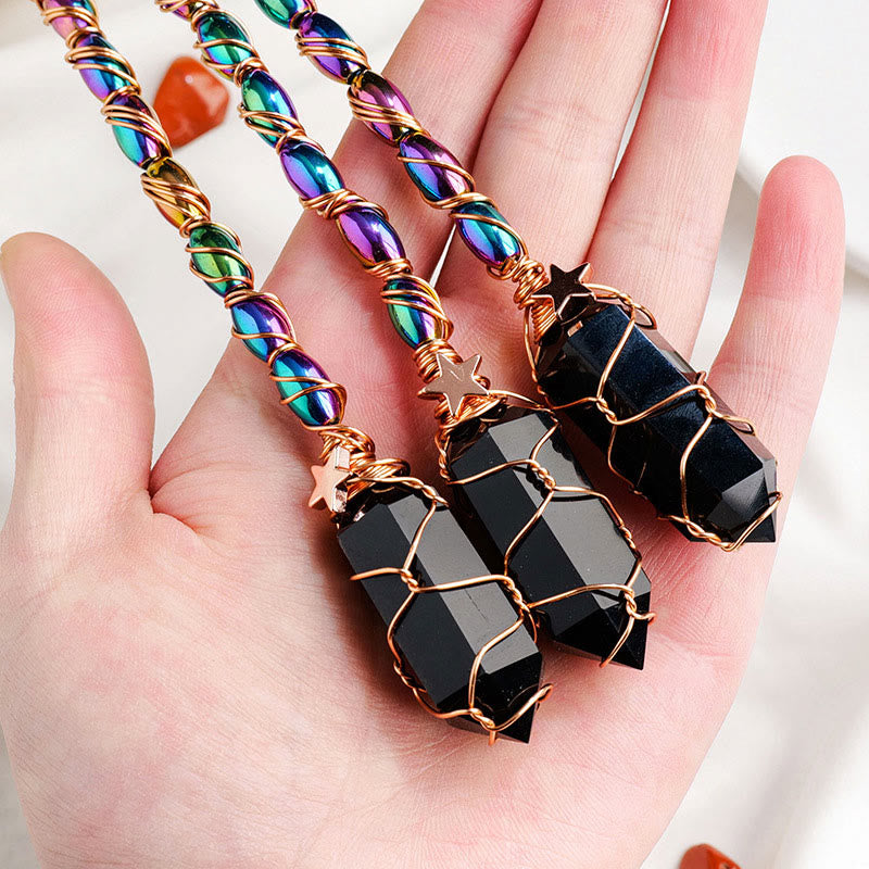 Olivenorma Obsidian Gold Wire Winding Magic Crystal Wands - image 1