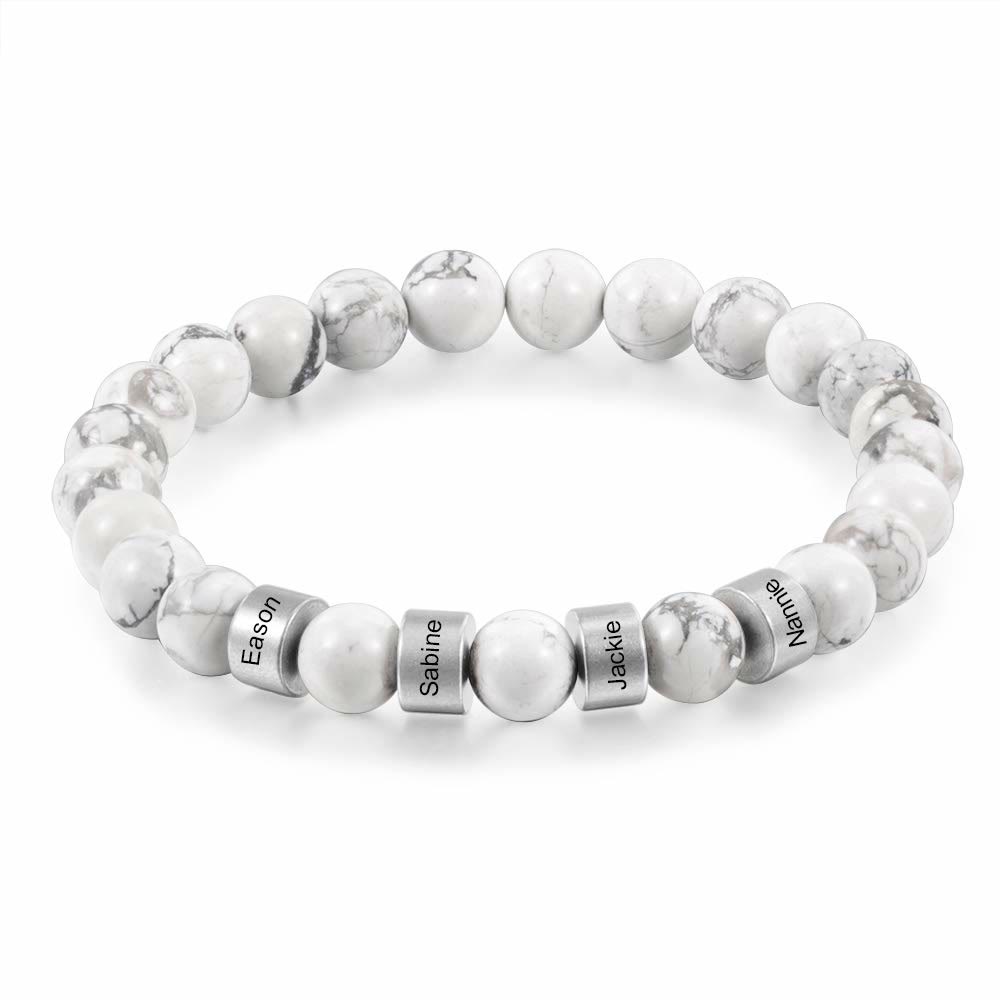 Olivenorma Natural Stone Engraving Personalized Beads Men Bracelet - image 28