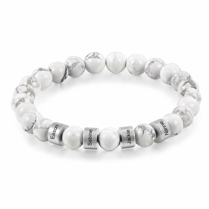 Olivenorma Natural Stone Engraving Personalized Beads Men Bracelet - image 28