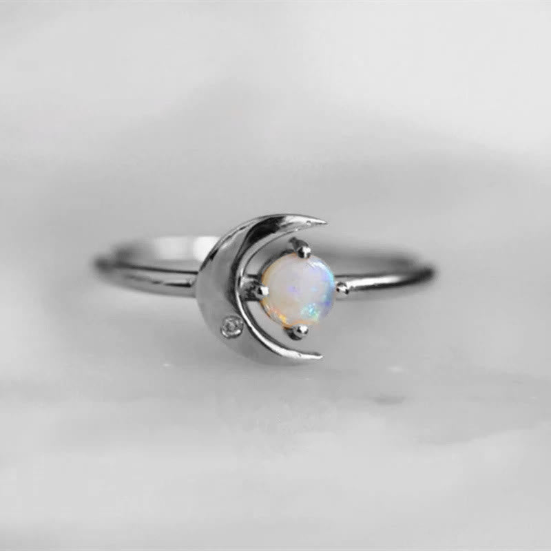 Olivenorma "Moon of My Life" Creative Moonstone Ring - Silver - 10 - image 4