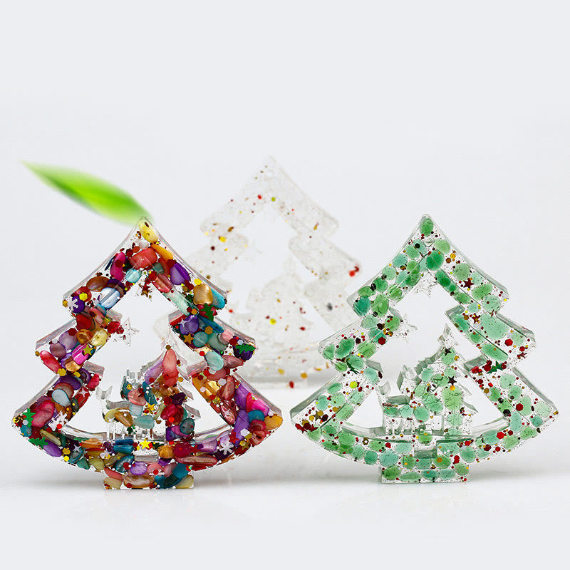 Olivenorma Natural Crystal Gravel Resin Christmas Tree Decoration - image 0