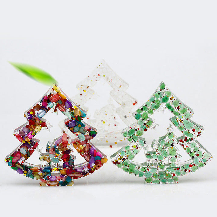 Olivenorma Natural Crystal Gravel Resin Christmas Tree Decoration - image 0