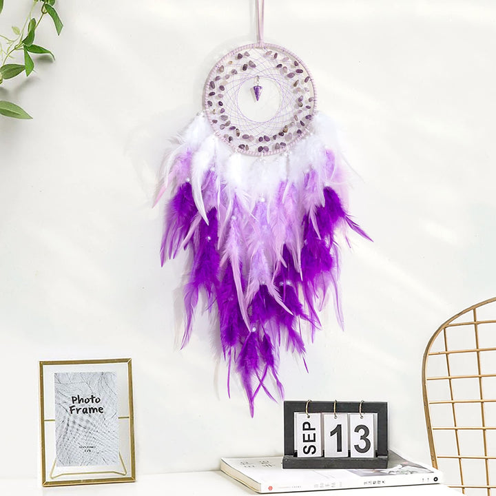 Olivenorma Amethyst Gravel Pendulum Pendant Purple Dream Catcher - image 6