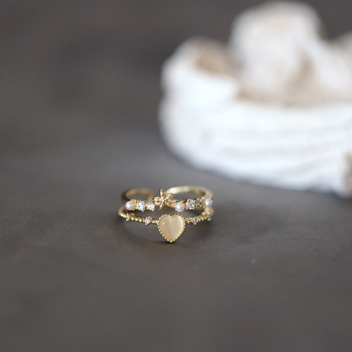 Olivenorma Cat's Eye Stone White Zircon Adjustable Ring - image 8