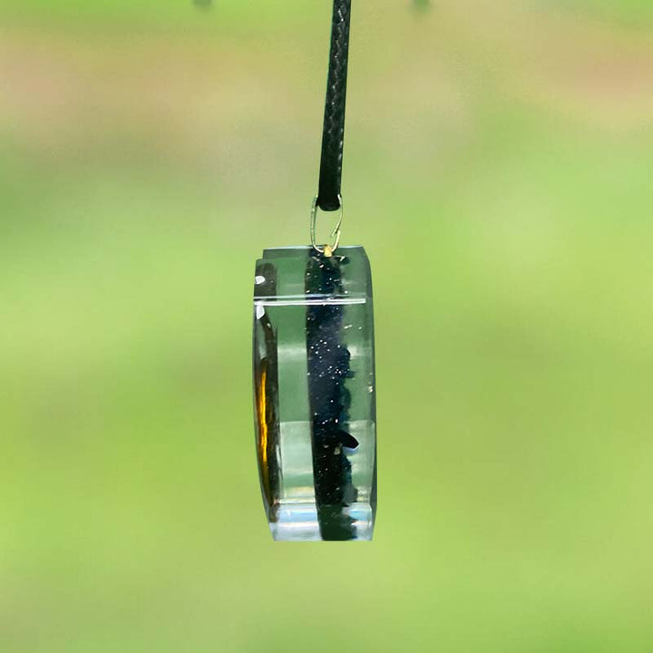Olivenorma Blue Sandstone Natural Crystal Heart Necklace - image 1