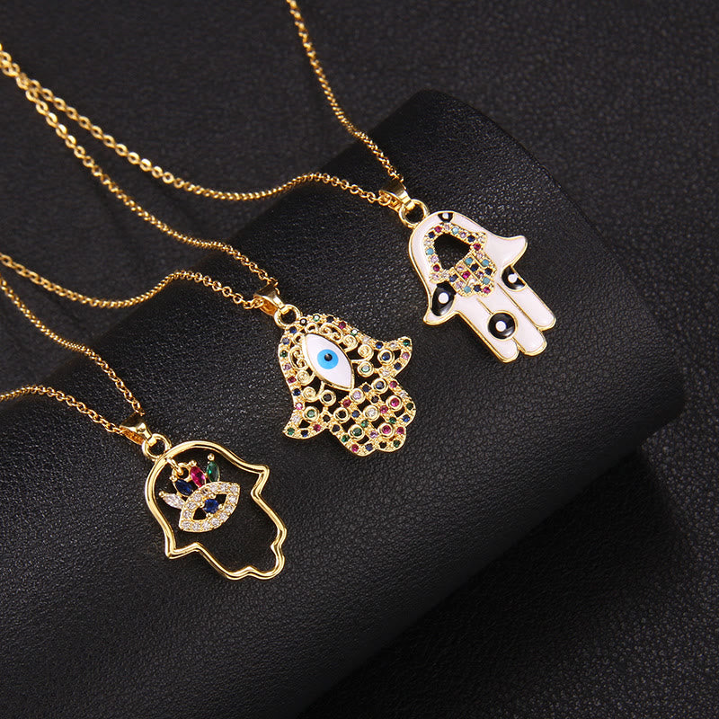 Olivenorma "Good Fortune" Hamsa With Evil Eye Necklace  - image 2