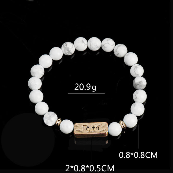 Olivenorma Natural Gemstone Active Faith Engraving Bracelet - image 9