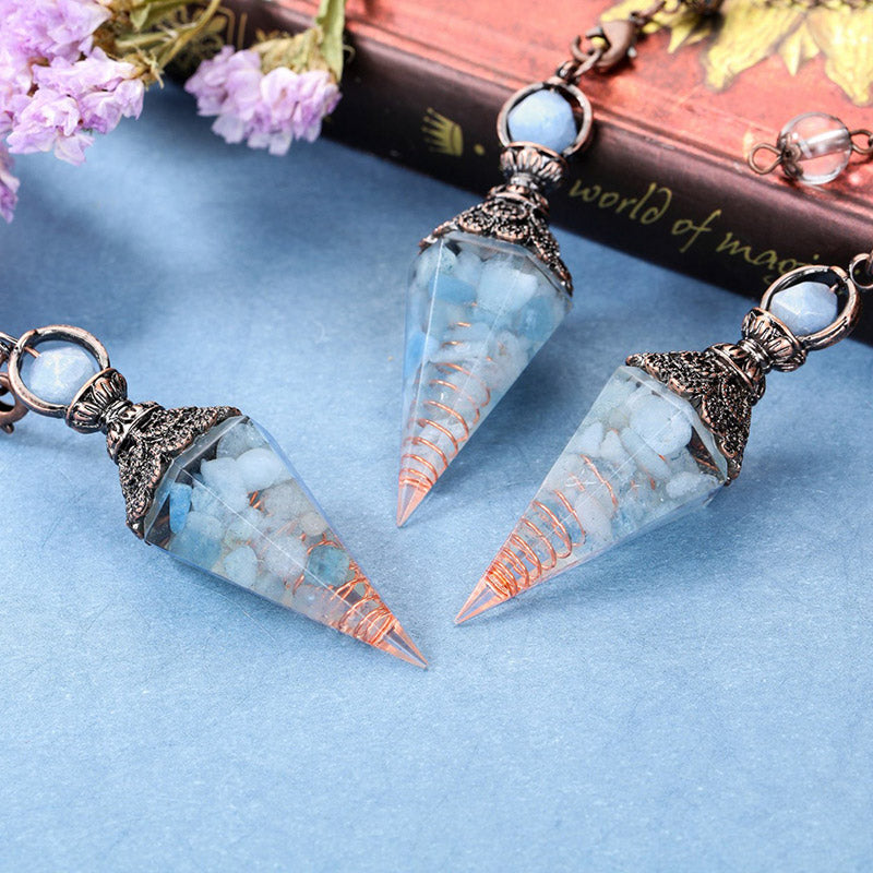 Aquamarine Calm And Peace Pendulum - Copper - image 1