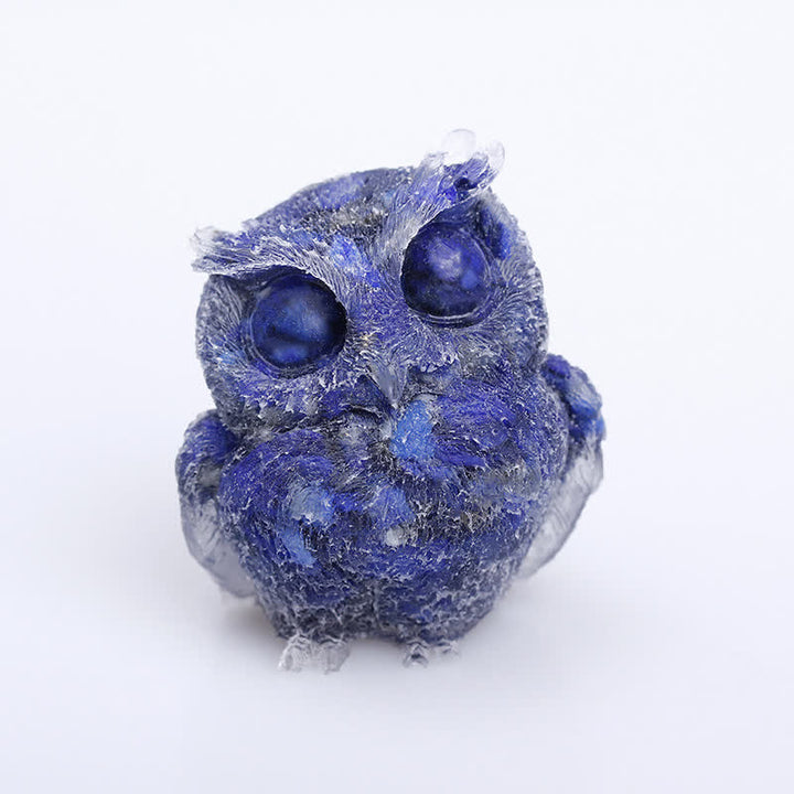 Olivenorma Natural Crystal Resin Owl Gemstone Decoration - Lapis Lazuli - image 2