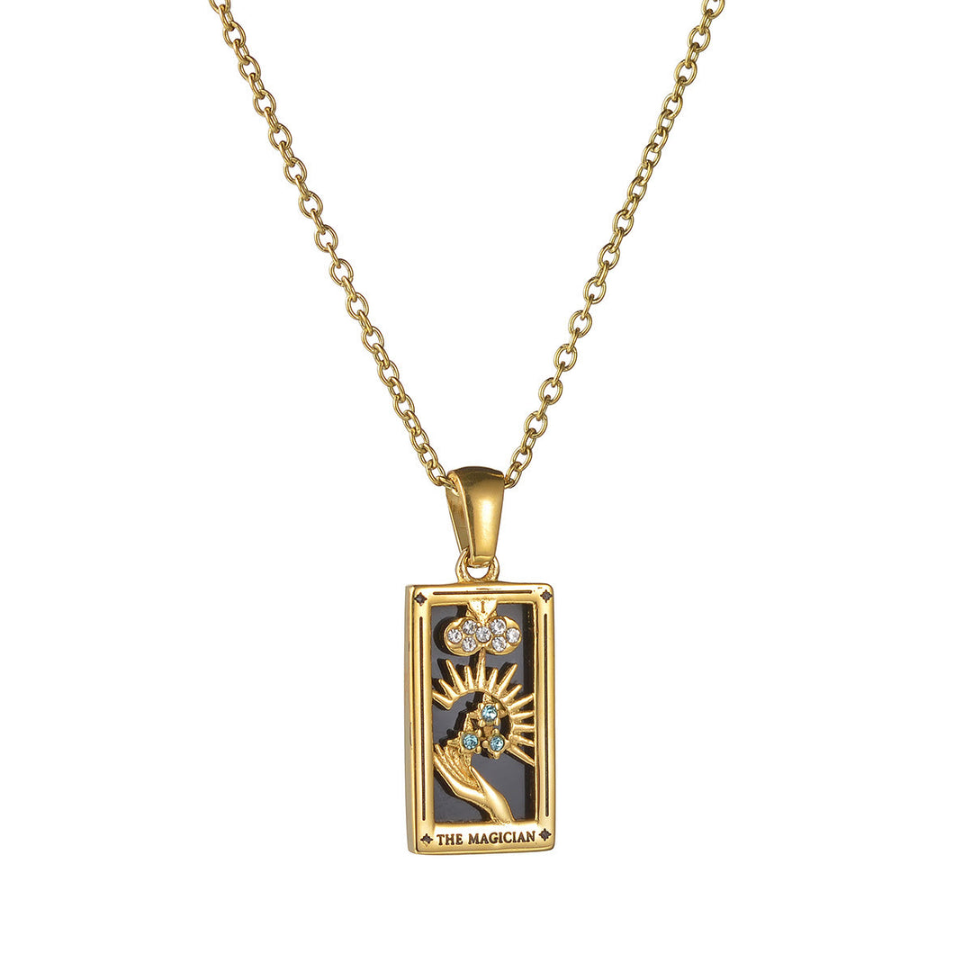 Olivenorma "Sun Lovers Star Moon" Tarot Cards Sign Necklace - THE MAGICIAN - Rose Gold - image 7