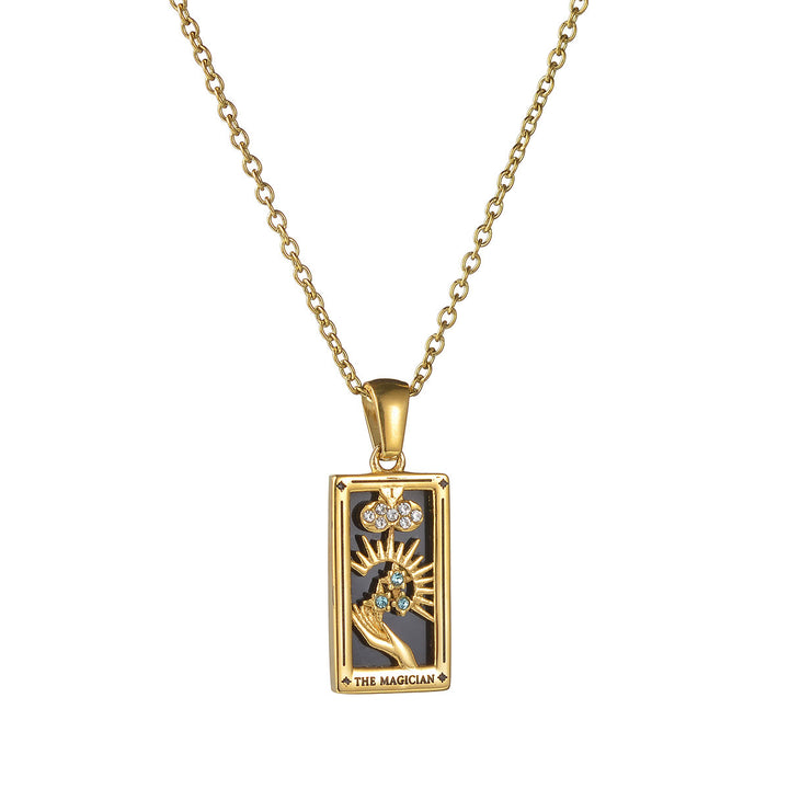 Olivenorma "Sun Lovers Star Moon" Tarot Cards Sign Necklace - THE MAGICIAN - Rose Gold - image 7