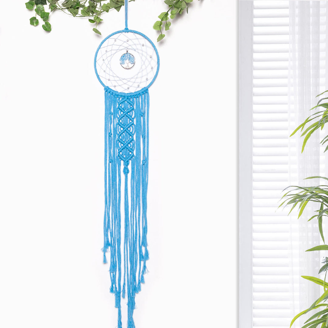 Olivenorma Woven Round Solar Tree of Life Crystal Dream Catcher - Aquamarine - image 7