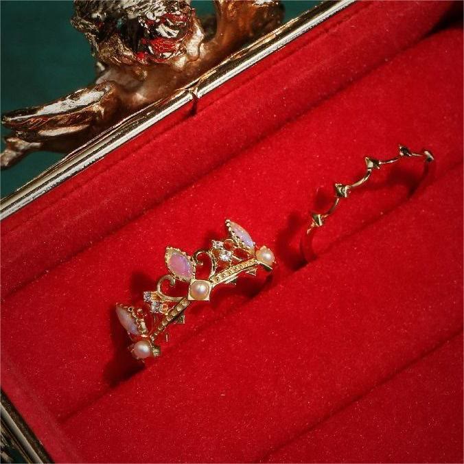 Olivenorma Opalite Freshwater Pearl Rapunzel Crown Ring - image 8