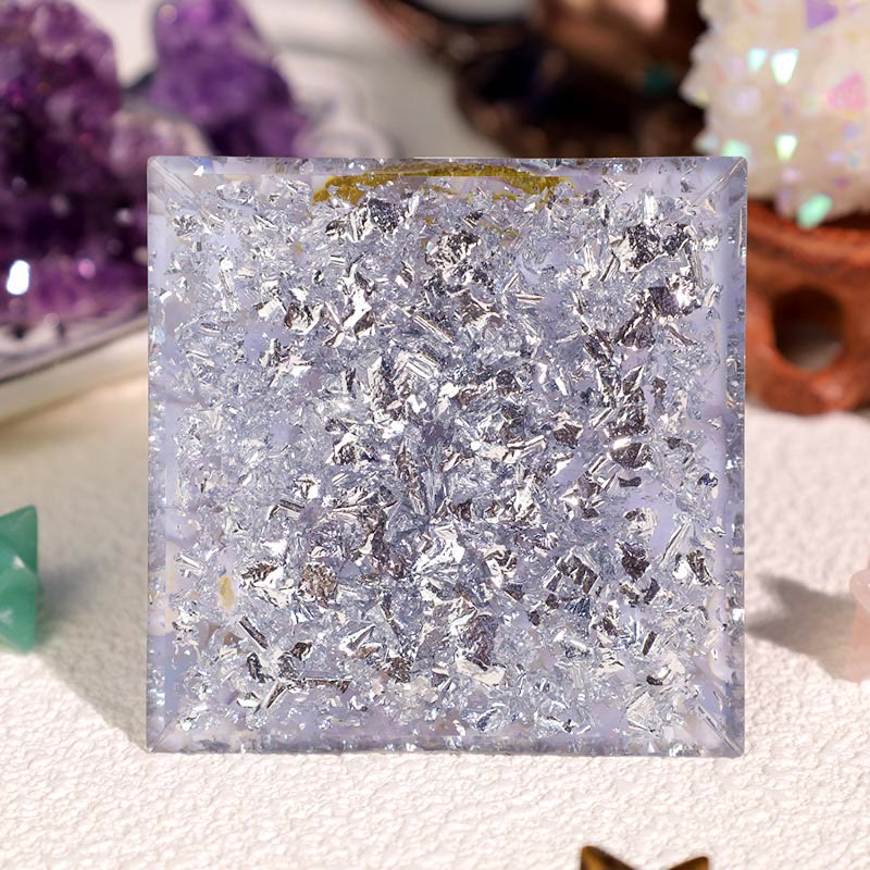 Olivenorma Blue Chalcedony Fluorite Eye Of Horus Orgone Pyramid - image 4