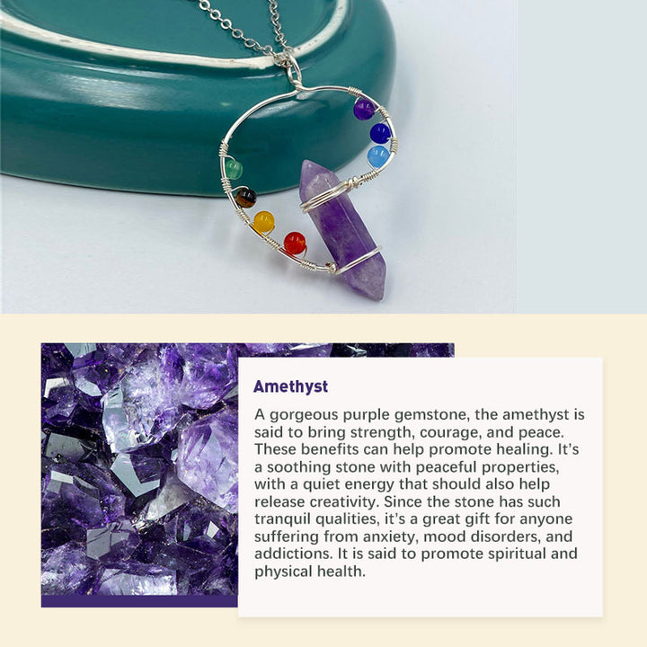 Olivenorma Chakra Orgone Color Swirl Necklace  - Amethyst - image 7