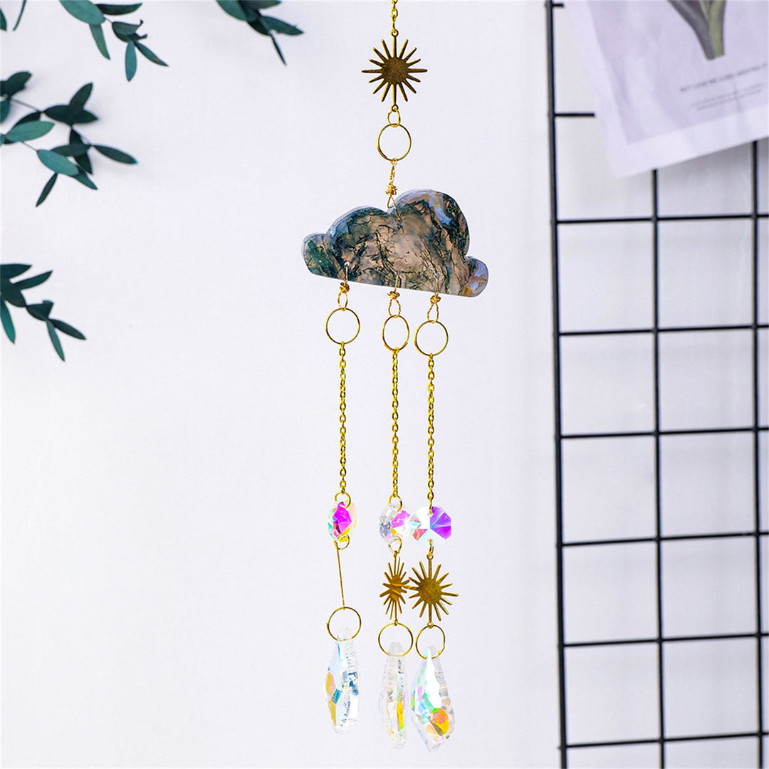 Olivenorma Natural Crystal Cloud Suncatcher Wind Chime - image 7