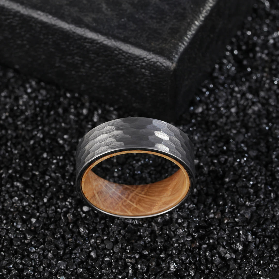 Olivenorma 8mm Tungsten Carbide Whiskey Barrel Wood Man Ring - image 1