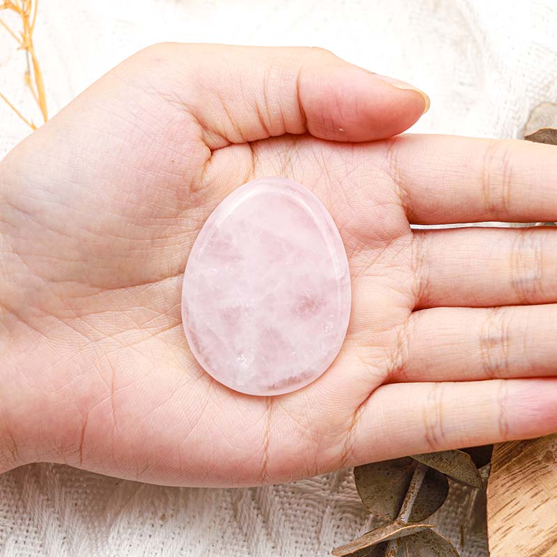 Olivenorma Rose Quartz Healing Thumb Worry Stone - image 1