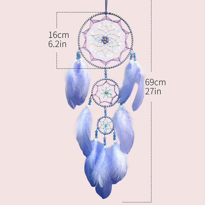 Olivenorma Acrylic Beads Blue Purple Feather Dream Catcher - image 6