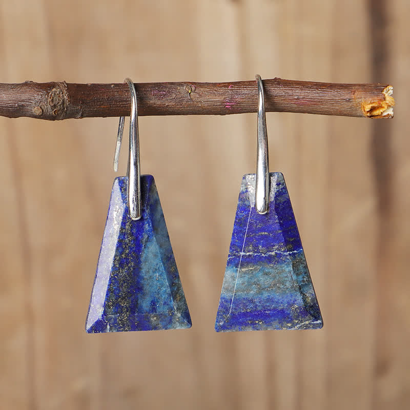 Natural Lapis Lazuli Crystal Earrings - Lapis Lazuli - image 0