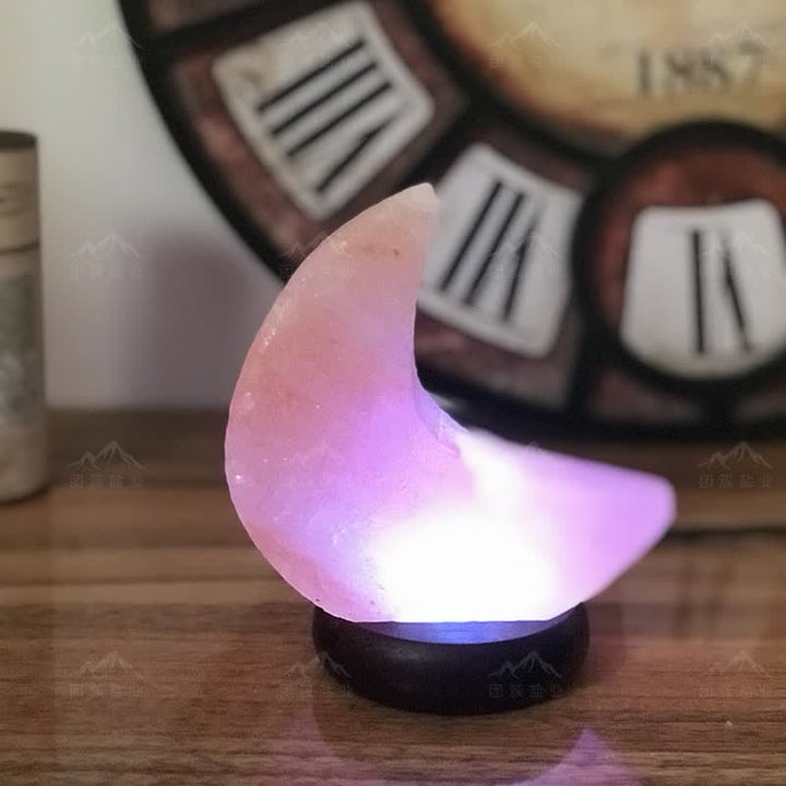 Olivenorma Crescent Moon Shape Himalayan Pink Salt Lamp - image 13