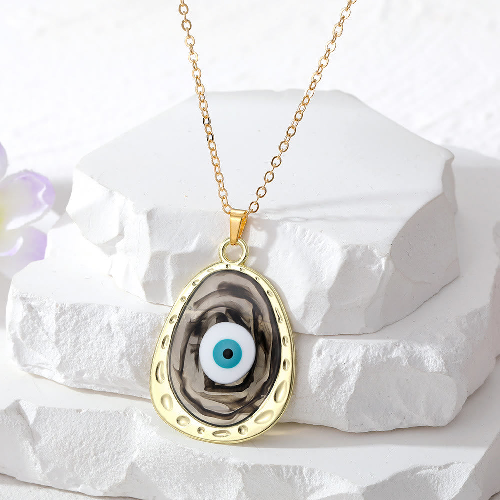 Olivenorma Multicolor Epoxy Evil Eye Necklace - Black Evil Eye - image 7