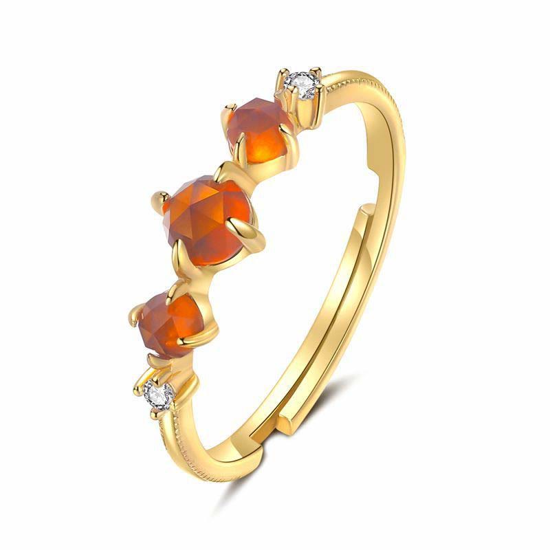 Olivenorma Adjustable Orange Garnet Ring - image 4