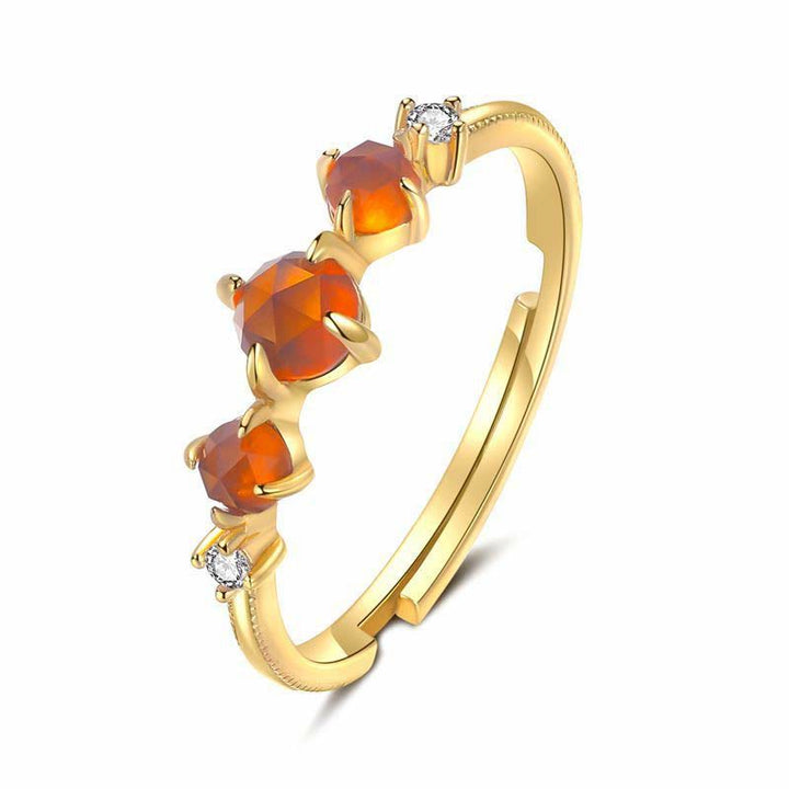 Olivenorma Adjustable Orange Garnet Ring - image 4