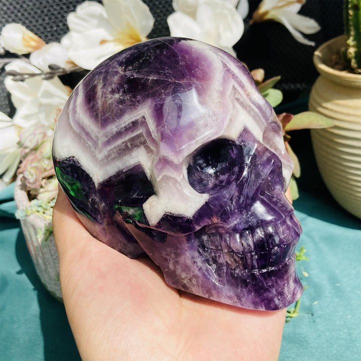 Olivenorma 10cm Natural Dream Amethyst Gemstone Decoration Crystal Skull - image 6