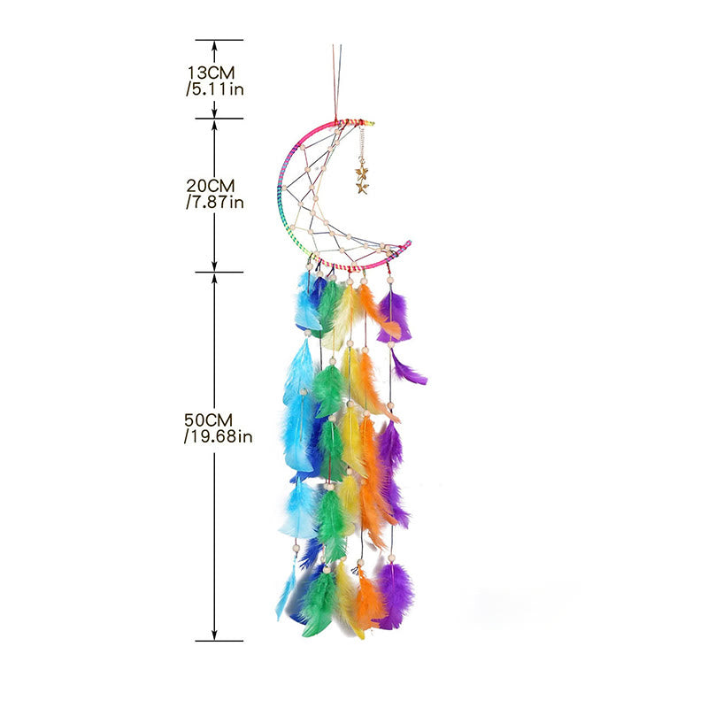Olivenorma "Colorful Dream" - Moon Colorful Feather Dream Catcher - image 5