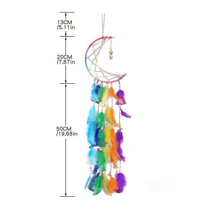 Olivenorma "Colorful Dream" - Moon Colorful Feather Dream Catcher - image 5