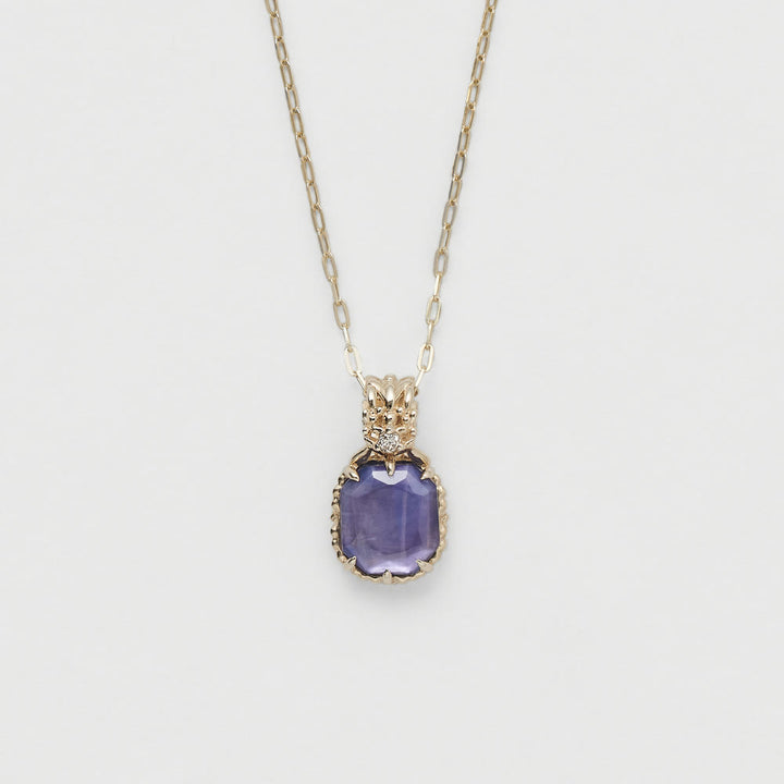 Olivenorma Natural Amethyst Square Stone Ring Necklace - image 2