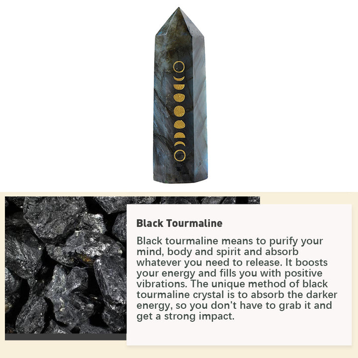Olivenorma Natural Crystal Column Crystal Wands Tower - Black Tourmaline - image 9