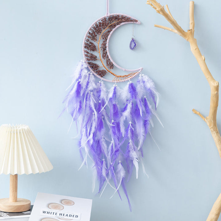 Olivenorma Natural Gravel Woven Tree of Life Moon Dream Catcher - image 37