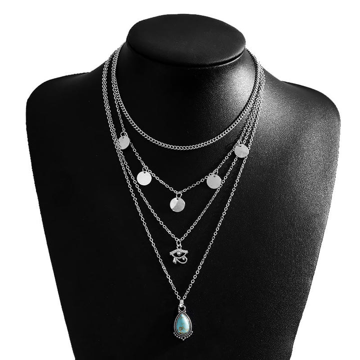 Olivenorma Turquoise Eye Of Horus Pendant Four Layer Necklace - image 6