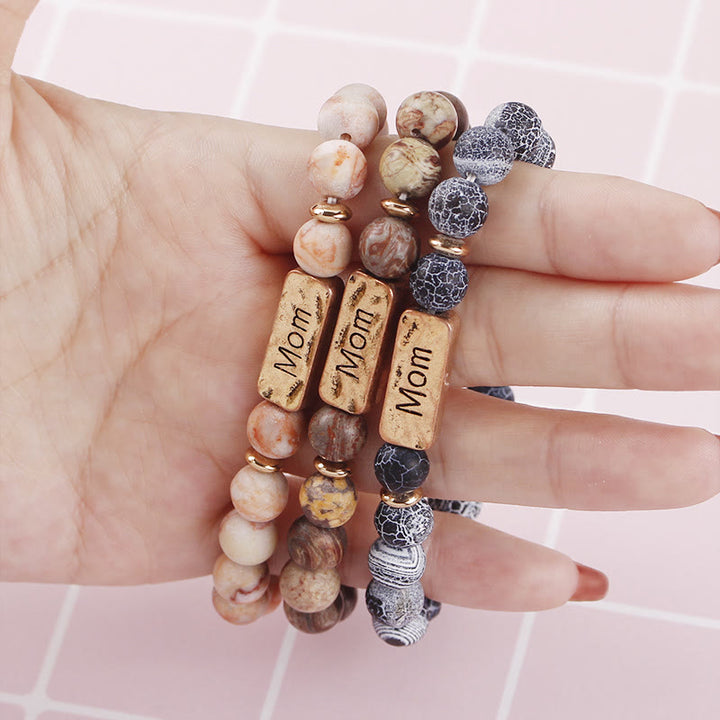 Olivenorma Natural Gemstone Mom Patience Engraving Bracelet - image 0