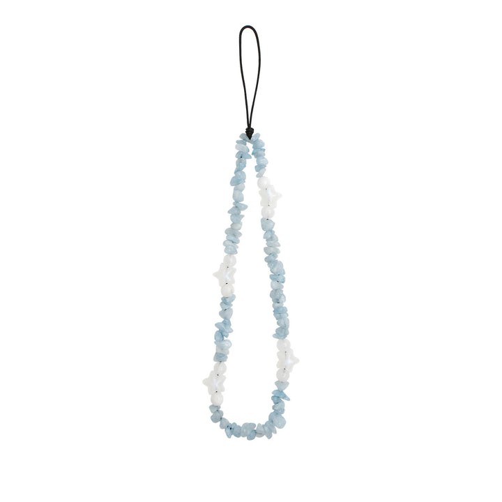 Olivenorma Handmade Crushed Stone Pearl Pentagram Beading Phone Strap - Blue Chalcedony - image 6