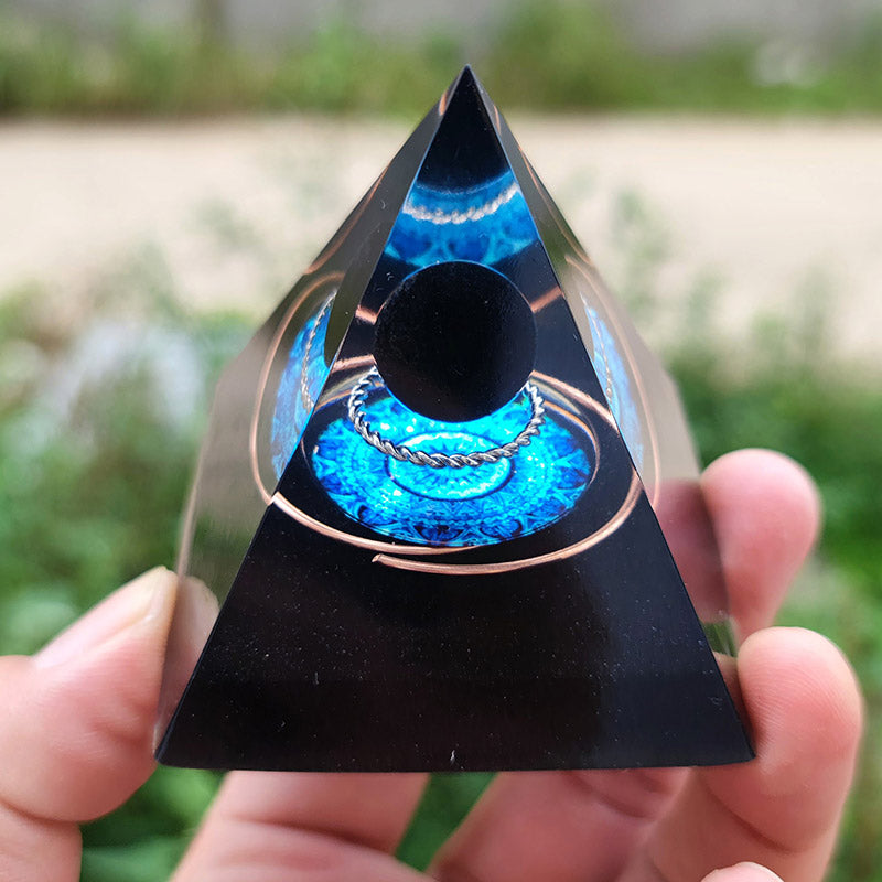 Olivenorma Obsidian Sphere Energy Orgone Pyramid - image 1