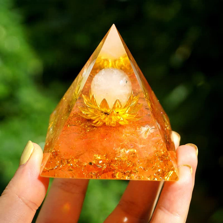 Olivenorma Rose Quartz Sphere Sun Stone Lotus Orgone Pyramid - 3.93''*3.93''(10cm X 10cm) - YES PLEASE $8 - image 0
